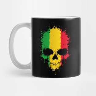 Chaotic Mali Flag Splatter Skull Mug